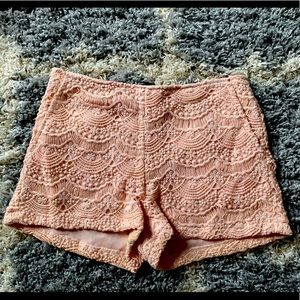 Pink forever 21 crochet shorts small